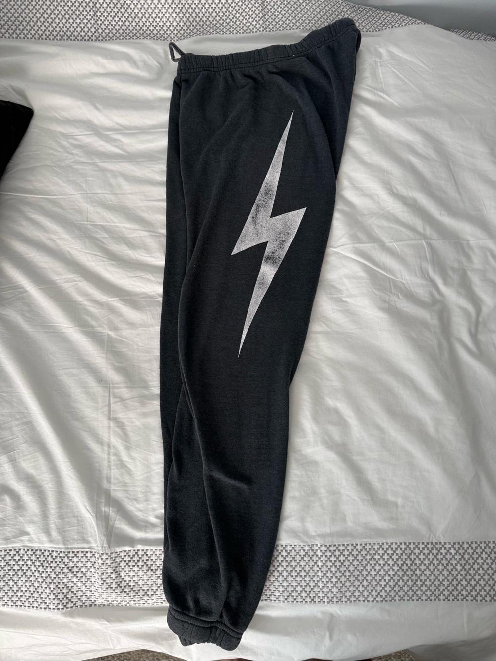 Aviator Nation Sweatpants Sz XS Charcoal Gray Lightning Bolt Joggers